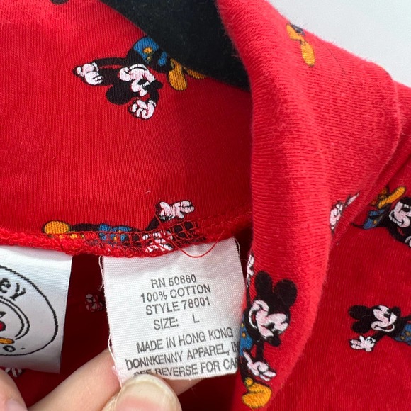 Disney Mickey Mouse Vintage Mickey Co Moc Turtle Neck Sweater Large 100% Cotton - Picture 3 of 9